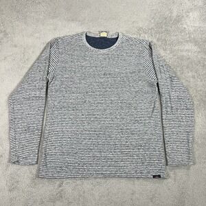 Faherty Shirt Mens Small Gray Blue Reversible Long Sleeve Stretch Striped